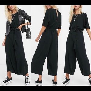 NEW!! ASOS Design Black Tie Waist Jumpsuit